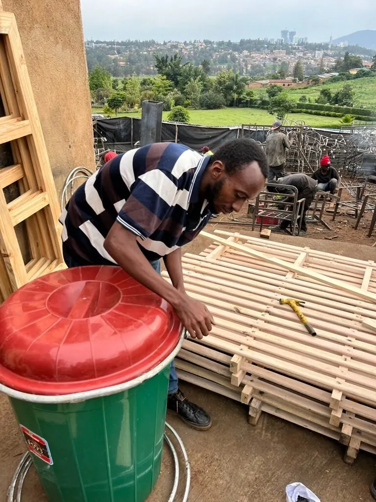 A local technician fitting a tank lid